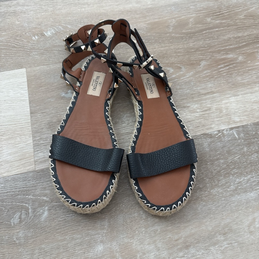 Valentino Black Leather Sandals